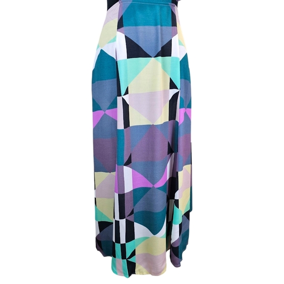 Mara Hoffman Tie Back Cut Out Midi Dress Diamonds Plum 0 Geometric Halter Chic - Picture 12 of 16